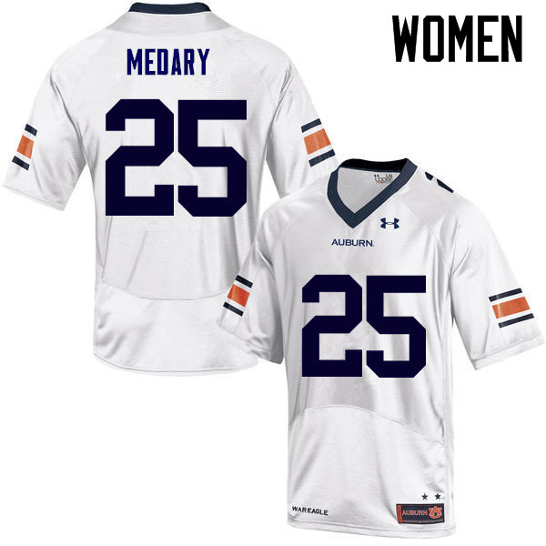 Women's Auburn Tigers #25 Alex Medary White College Stitched Football Jersey